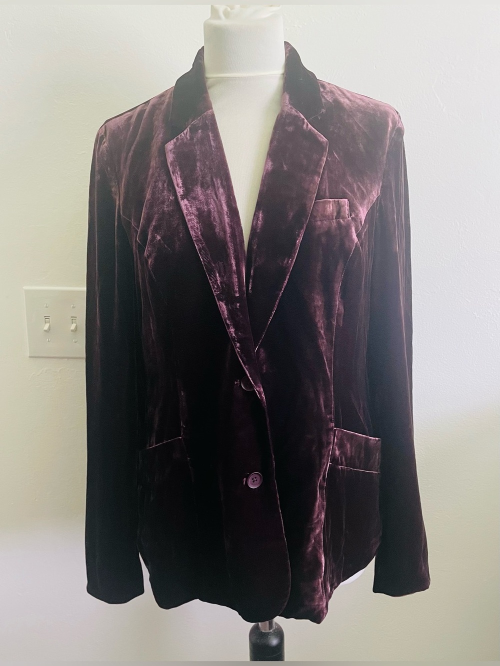 Sundance Women Velvet Blazer Jacket 10 Burgundy Silk Blend Quite Luxury Elegant
